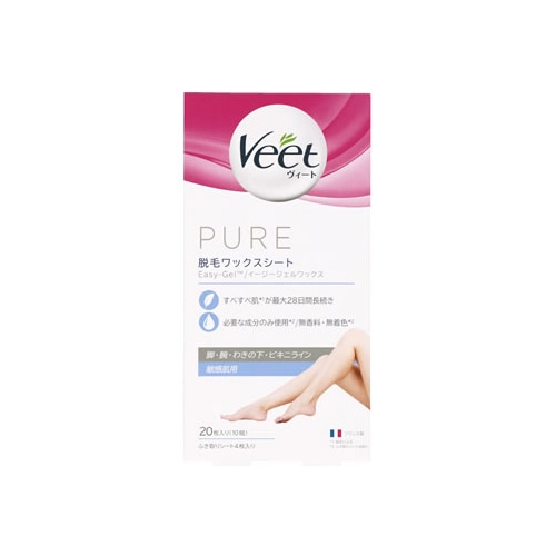 レキットベンキーザー ヴィート ピュア 脱毛ワックスシート 敏感肌用 (20枚) Veet 脱毛シート