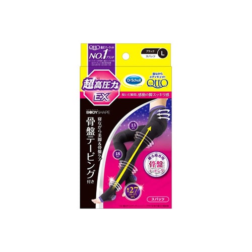 レキットベンキーザー ドクターショール 寝ながらメディキュット スパッツ 骨盤テーピング付 EX Lサイズ ブラック (1足) 着圧スパッツ