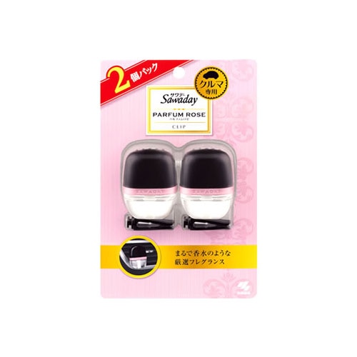 小林製薬 サワデー クルマ専用クリップ パルファムロゼ (6mL×2個) 車用 消臭・芳香剤 Sawaday