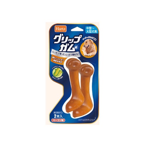 住商アグロ ハーツ グリップガム 中型~大型~用 ベーコン味 (2本) 犬用おやつ 犬用ガム Hartz