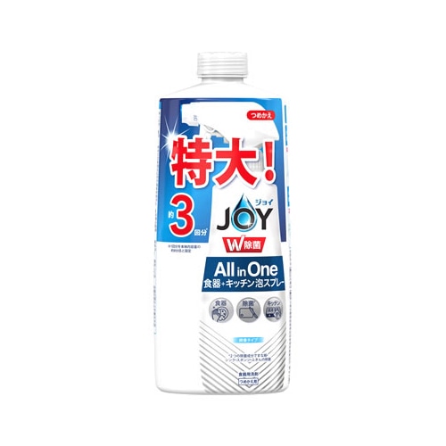 P&G ジョイ W除菌 ミラクル泡スプレー 微香 つめかえ用 (630mL) 詰め替え用 約3回分 食器用洗剤 台所用洗剤 【P&G】