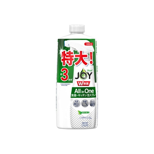 P&G 除菌ジョイ ミラクル泡スプレー 緑茶の香り 詰替3回分 つけかえ用 (630mL) 付け替え用 食器用洗剤 台所用洗剤　【P＆G】