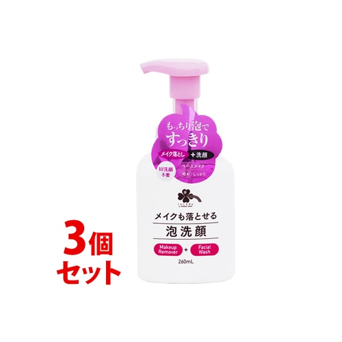 《セット販売》 くらしリズム メイクも落とせる泡洗顔 (260mL)×3個セット クレンジング メイク落とし 洗顔フォーム
