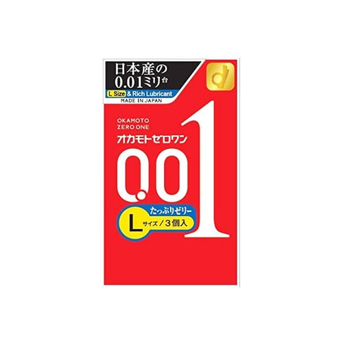 オカモト ゼロワン Lサイズたっぷりゼリー (3個) コンドーム　【管理医療機器】