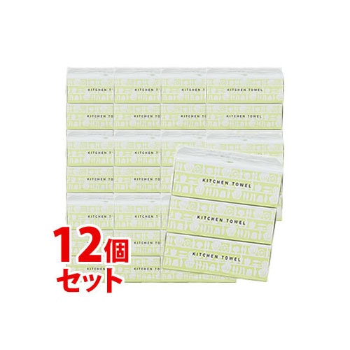 《セット販売》 くらしリズム キッチンタオル 2枚重ね (150枚(75組)×3パック)×12個セット キッチンペーパー