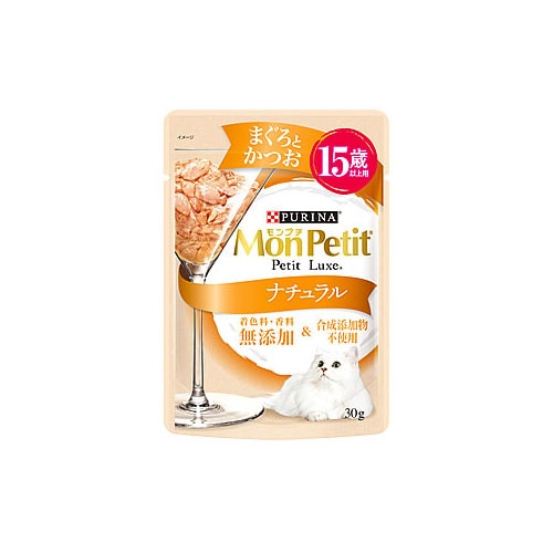 ネスレ ピュリナ モンプチ プチリュクス ナチュラル 15歳以上用 まぐろとかつお (30g) ウェット キャットフード