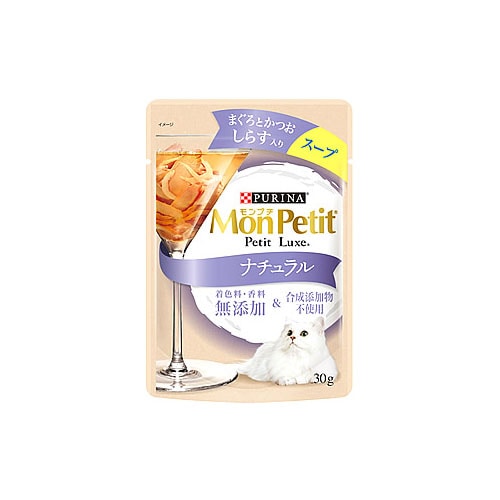 ネスレ ピュリナ モンプチ プチリュクス ナチュラル スープ まぐろとかつお しらす入り (30g) ウェット キャットフード
