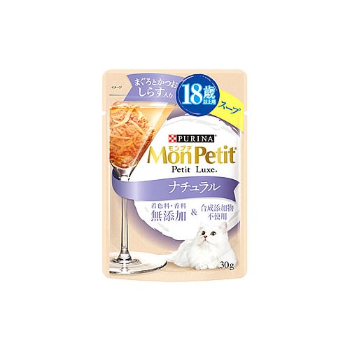 ネスレ ピュリナ モンプチ プチリュクス ナチュラル スープ 18歳以上用 まぐろとかつお しらす入り (30g) ウェット キャットフード