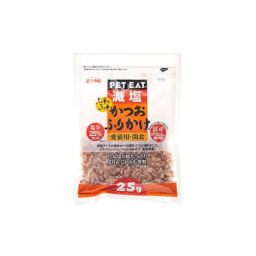 秋元水産 ペットイート 減塩ふわふわ かつおふりかけ (25g) 猫用おやつ トッピング