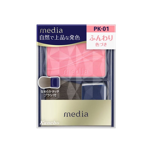カネボウ メディア ブライトアップチークS PK-01 ピンク系 (2.8g) チーク media