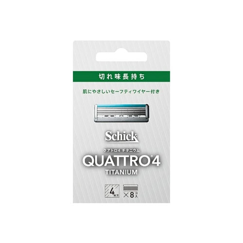 シック クアトロ4 チタニウム 替刃 (8個) カミソリ 髭剃り 4枚刃 Schick