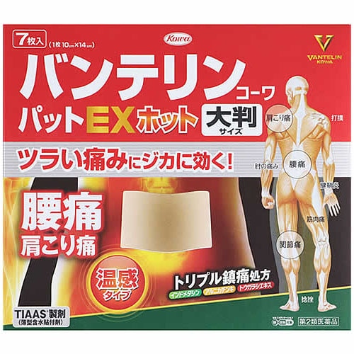 【第2類医薬品】興和 バンテリンコーワパットEXホット 大判サイズ (7枚) 温感プラスター　【セルフメディケーション税制対象商品】
