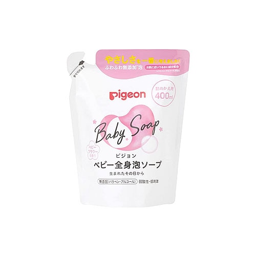 ピジョン 全身泡ソープ ベビーフラワーの香り つめかえ用 (400mL) 詰め替え用 ベビー用ボディソープ ベビーソープ