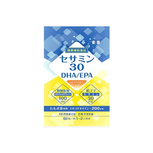 スリービー セサミン30 DHA EPA (60粒) エルゴチオネイン 健康補助食品　※軽減税率対象商品