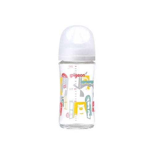ピジョン 母乳実感 哺乳びん 耐熱ガラス 240mL Zoo 3ヵ月頃から (1個) 哺乳瓶