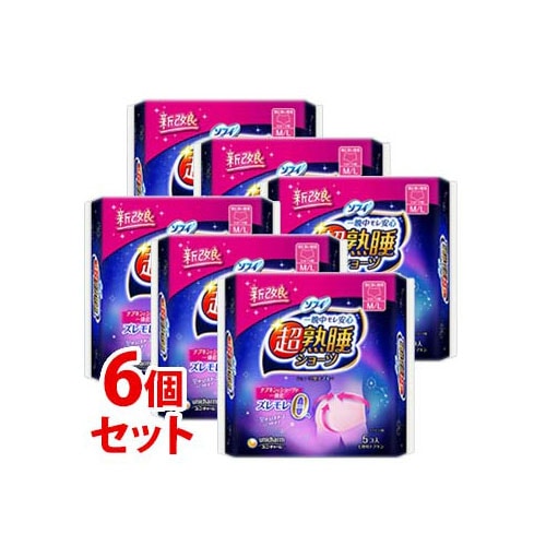 《セット販売》　ユニチャーム ソフィ 超熟睡ショーツ M～Lサイズ 特に多い夜用 (5枚)×6個セット 生理用ナプキン　【医薬部外品】