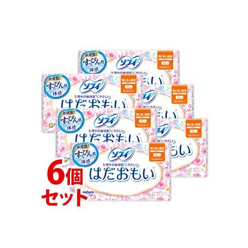 《セット販売》　ユニチャーム ソフィ はだおもい 特に多い昼用 23cm 羽なし (24コ入)×6個セット 生理用ナプキン　【医薬部外品】
