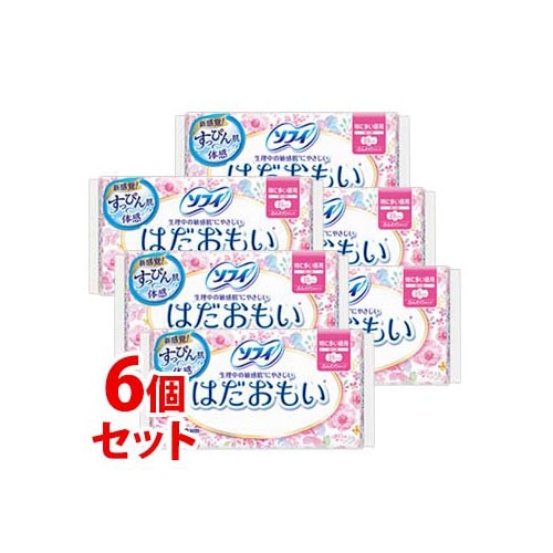 《セット販売》　ユニチャーム ソフィ はだおもい 特に多い昼用 23cm 羽つき (20コ入)×6個セット 生理用ナプキン　【医薬部外品】