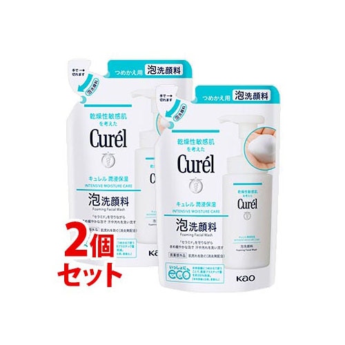 《セット販売》 花王 キュレル 泡洗顔料 つめかえ用 (130mL)×2個セット 詰め替え用 curel 乾燥肌 敏感肌 潤い【医薬部外品】