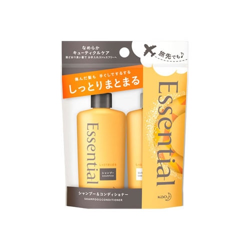 花王 エッセンシャル しっとりまとまる シャンプー&コンディショナー ミニセット (1セット) トラベルセット