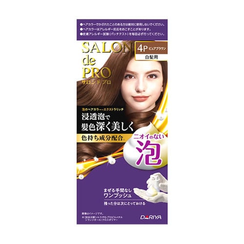 ダリヤ サロン ド プロ 泡のヘアカラー エクストラリッチ 白髪用 4P ピュアブラウン (1セット) 白髪染め 【医薬部外品】
