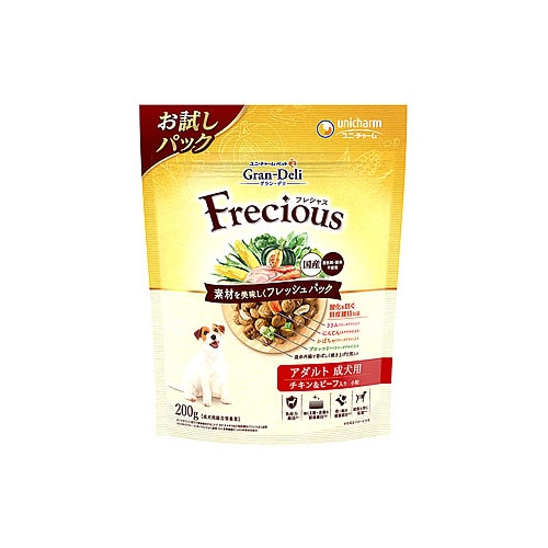 ユニチャーム ペットケア グラン・デリ Frecious アダルト チキン&ビーフ (200g) ドッグフード 成犬用