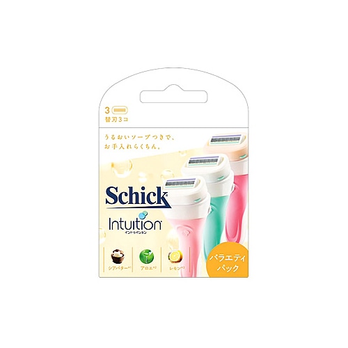 シック イントゥイション バラエティパック 替刃 (3個) 女性用カミソリ 替刃 Schick