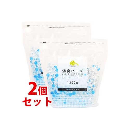 《セット販売》 くらしリズム 消臭ビーズ せっけんの香り つめかえ用 (1300g)×2個セット 詰め替え用 消臭剤 室内 トイレ用
