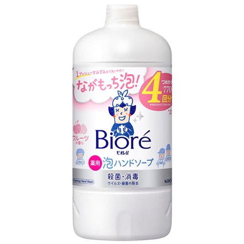 花王 ビオレu 泡ハンドソープ フルーツの香り つめかえ用 (770mL) 詰め替え用 4回分 薬用 泡タイプ 【医薬部外品】