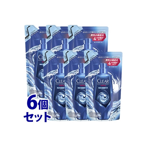 《セット販売》 ユニリーバ クリア ブルーエナジー 4x スカルプシャンプー つめかえ用 (280g)×6個セット 詰め替え用 男性用 スカルプケア メンズシャンプー CLEAR