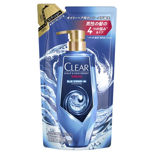 ユニリーバ クリア ブルーエナジー 4x スカルプコンディショナー つめかえ用 (280g) 詰め替え用 男性用 スカルプケア CLEAR