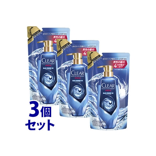 《セット販売》　ユニリーバ クリア ブルーエナジー 4x スカルプコンディショナー つめかえ用 (280g)×3個セット 詰め替え用 男性用 スカルプケア CLEAR