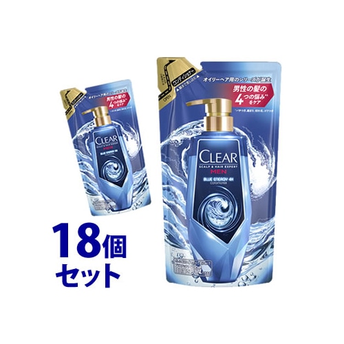 《セット販売》 ユニリーバ クリア ブルーエナジー 4x スカルプコンディショナー つめかえ用 (280g)×18個セット 詰め替え用 男性用 スカルプケア CLEAR