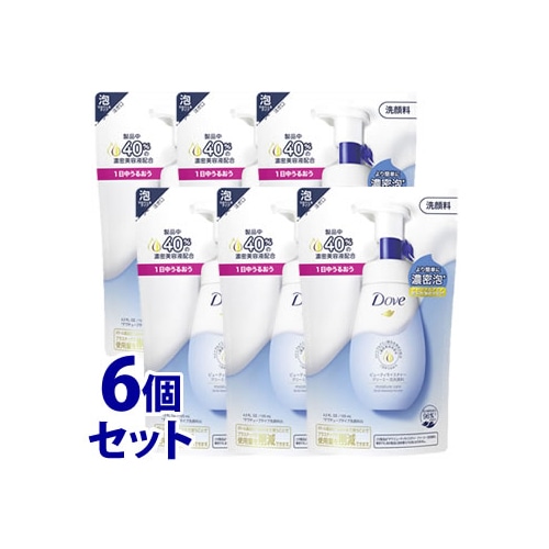 《セット販売》 ユニリーバ ダヴ ビューティモイスチャー クリーミー泡洗顔料 つめかえ用 (125mL)×6個セット 詰め替え用 洗顔料 Dove