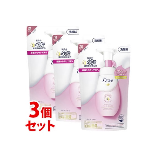 《セット販売》 ユニリーバ ダヴ クリアリニュー クリーミー泡洗顔料 つめかえ用 (125mL)×3個セット 詰め替え用 洗顔料 Dove