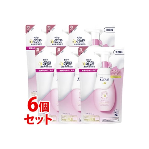《セット販売》 ユニリーバ ダヴ クリアリニュー クリーミー泡洗顔料 つめかえ用 (125mL)×6個セット 詰め替え用 洗顔料 Dove