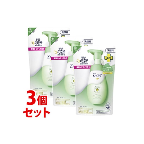 《セット販売》 ユニリーバ ダヴ ニキビケア クリーミー泡洗顔料 つめかえ用 (125mL)×3個セット 詰め替え用 洗顔料 Dove 【医薬部外品】