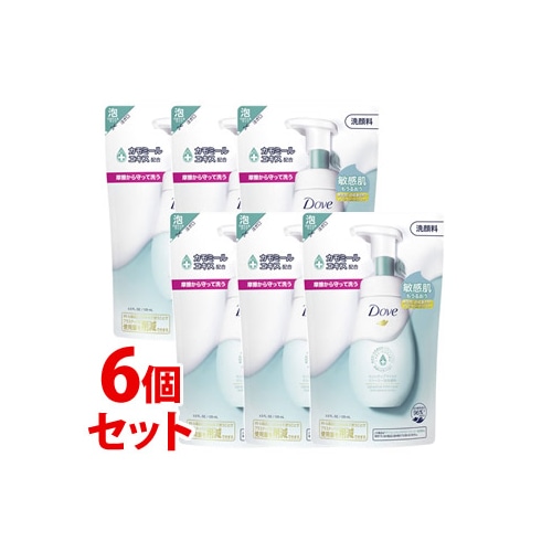 《セット販売》 ユニリーバ ダヴ センシティブマイルド クリーミー泡洗顔料 つめかえ用 (125mL)×6個セット 詰め替え用 洗顔料 Dove