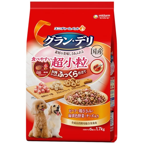 ユニチャーム グラン・デリ ふっくら仕立て 食べやすい超小粒 (1.7kg) 全成長段階用 ドッグフード ドライ