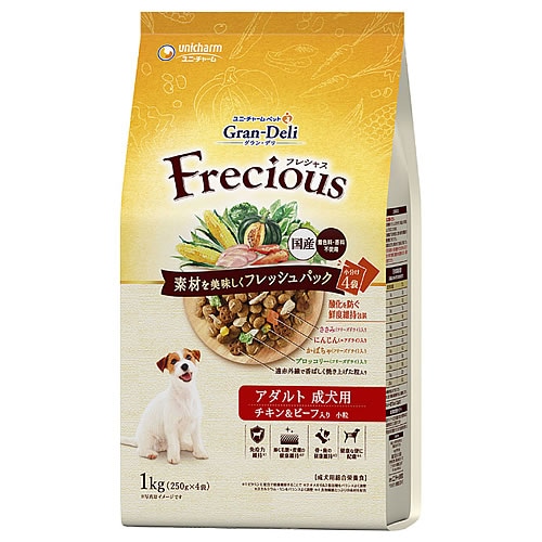 ユニチャーム グラン・デリ フレシャス Frecious アダルト チキン＆ビーフ入り (1kg) ドッグフード 成犬用