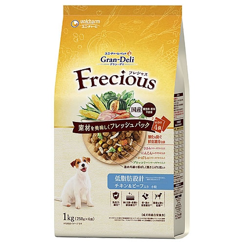 ユニチャーム グラン・デリ フレシャス Frecious アダルト 低脂肪設計 チキン＆ビーフ入り (1kg) ドッグフード 成犬用