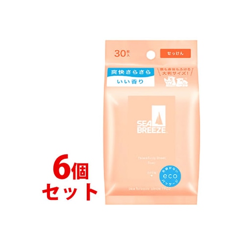 《セット販売》 ファイントゥデイ シーブリーズ フェイス&ボディシート N せっけん (30枚)×6個セット 制汗デオドラント