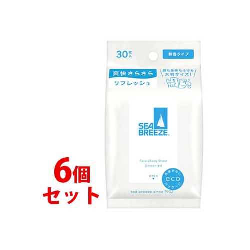 《セット販売》 ファイントゥデイ シーブリーズ フェイス&ボディシート N 無香料 (30枚)×6個セット 制汗デオドラント