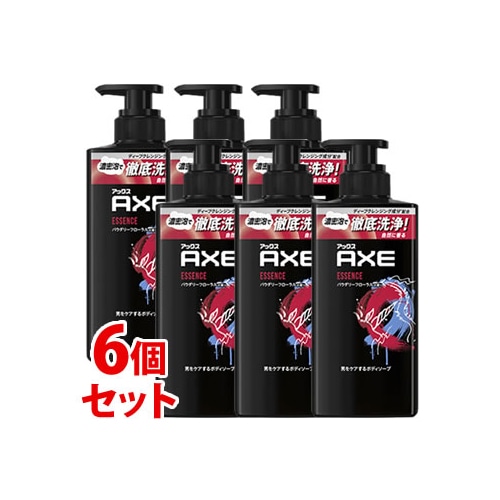 《セット販売》 ユニリーバ アックス フレグランス ボディソープ エッセンス ポンプ (370g)×6個セット 男性用 AXE