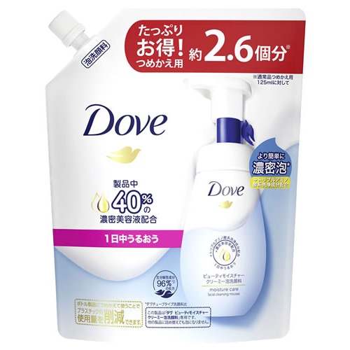 ユニリーバ ダヴ ビューティモイスチャー クリーミー泡洗顔料 つめかえ用 (320mL) 詰め替え用 洗顔料 Dove