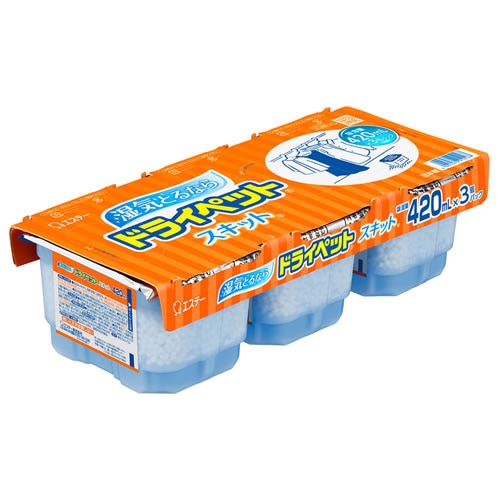 エステー ドライペットスキット パック (420mL×3個パック) 除湿剤