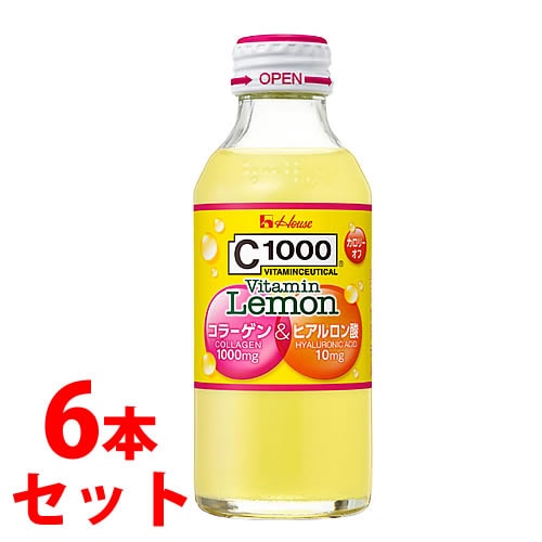 《セット販売》 ハウス食品 C1000 ビタミンレモン コラーゲン&ヒアルロン酸 (140mL)×6本セット ※軽減税率対象商品
