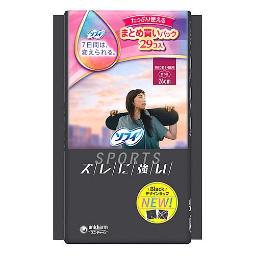 ユニチャーム ソフィ スポーツ SPORTS 260 羽つき (29枚) 26cm 羽つき 生理用ナプキン　【医薬部外品】