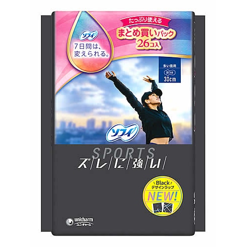 ユニチャーム ソフィ スポーツ SPORTS 300 羽つき (26枚) 30cm 羽つき 生理用ナプキン　【医薬部外品】