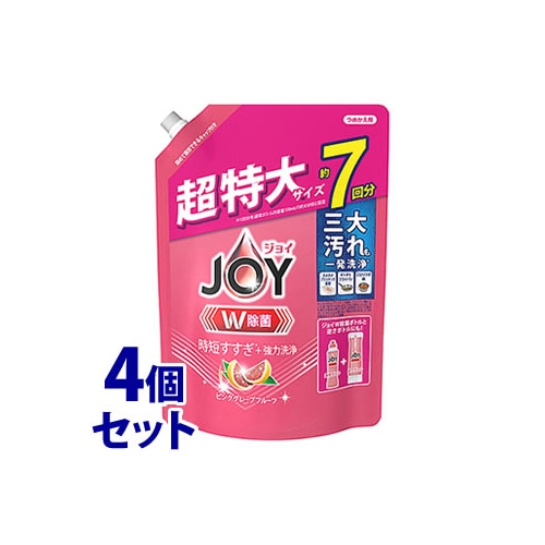《セット販売》 P&G 除菌ジョイ コンパクト フロリダグレープフルーツの香り つめかえ用 超特大 (910mL)×4個セット 詰め替え用 台所用洗剤 【P&G】